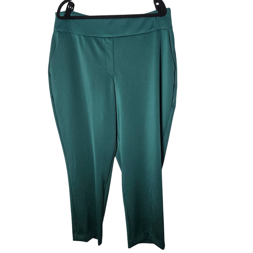 Express NWT Womens High Waisted Supersoft Double Knit Ankle Pants XL Teal Green